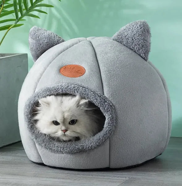 Cueva Inviernal para Gatos CozyNest – Cama Calentita y Acogedora