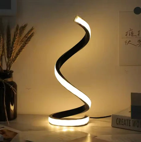 Lámpara de Mesa LED en Espiral – Diseño Moderno y Luz Regulable