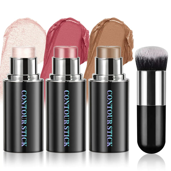 Kit de Contorno Facial 4 en 1 – Ilumina, Define y Brilla