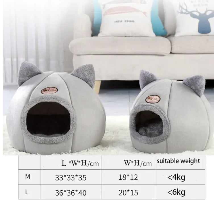 Cueva Inviernal para Gatos CozyNest – Cama Calentita y Acogedora