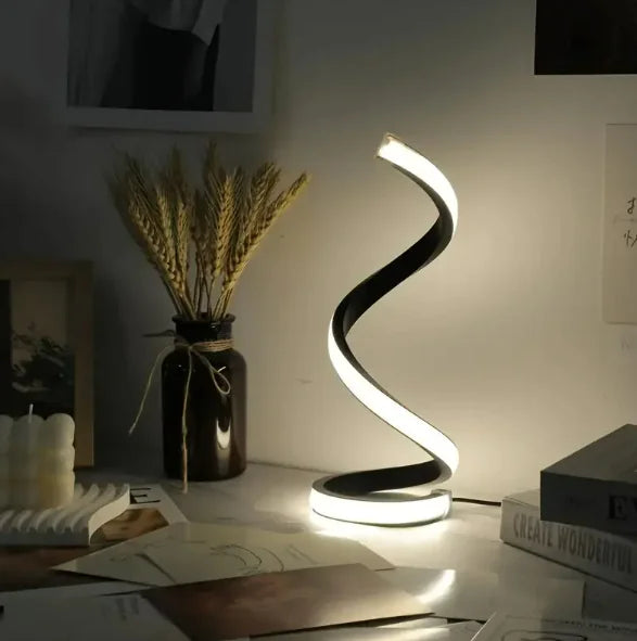 Lámpara de Mesa LED en Espiral – Diseño Moderno y Luz Regulable